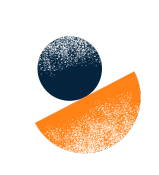 semi and full circle blue and orange